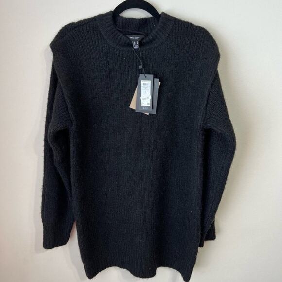 Vero Moda Black Daisy Wide Shoulder Sweater Size Medium - Picture 2 of 5